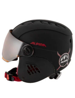 Kask Narciarski Dziecięcy ALPINA CARAT LE VISOR Black Red -Reusch Ski Sklep kask narciarski dzieciecy alpina carat le visor black red 2