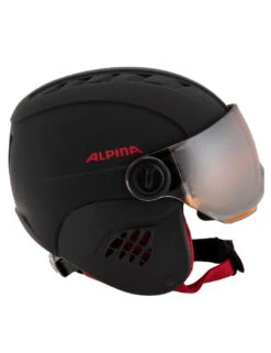 Kask Narciarski Dziecięcy ALPINA CARAT LE VISOR Black Red